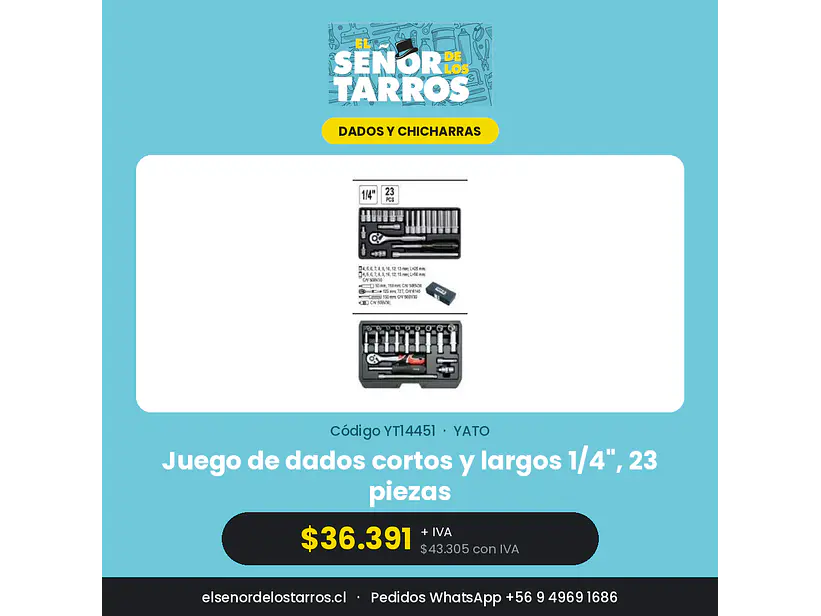 Juego de dados cortos y largos 1/4