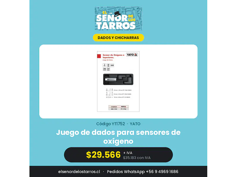 Juego de dados para sensores de oxígeno