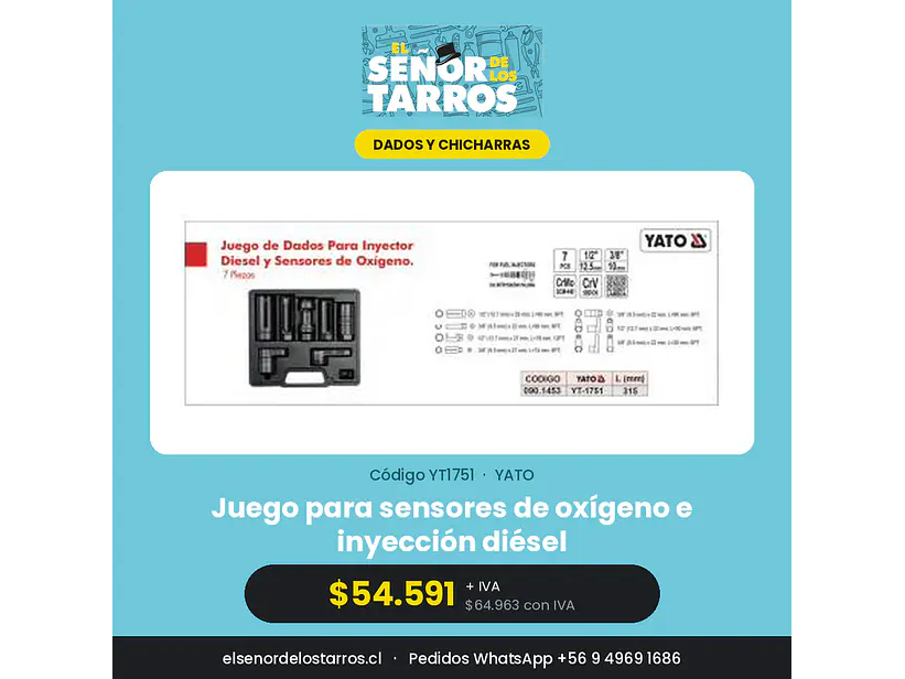 Juego para sensores de oxígeno e inyección diésel