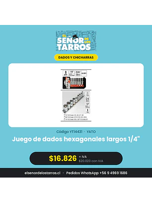 Juego de dados hexagonales largos 1/4