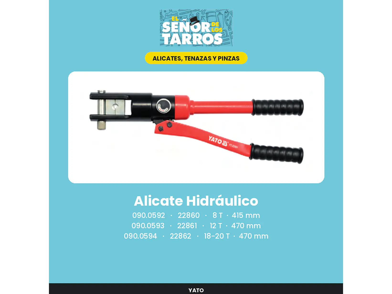 Alicate Hidráulico 12 T, 470 mm