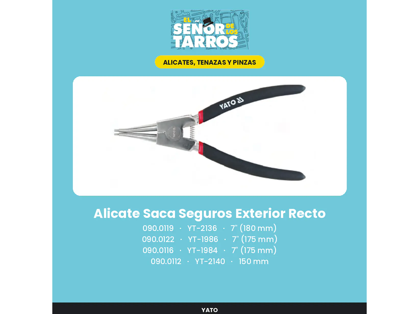 Alicate Saca Seguros Exterior Recto 7