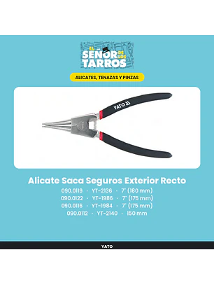 Alicate Saca Seguros Exterior Recto 7