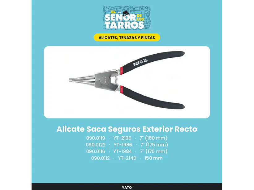 Alicate Saca Seguros Exterior Recto 7