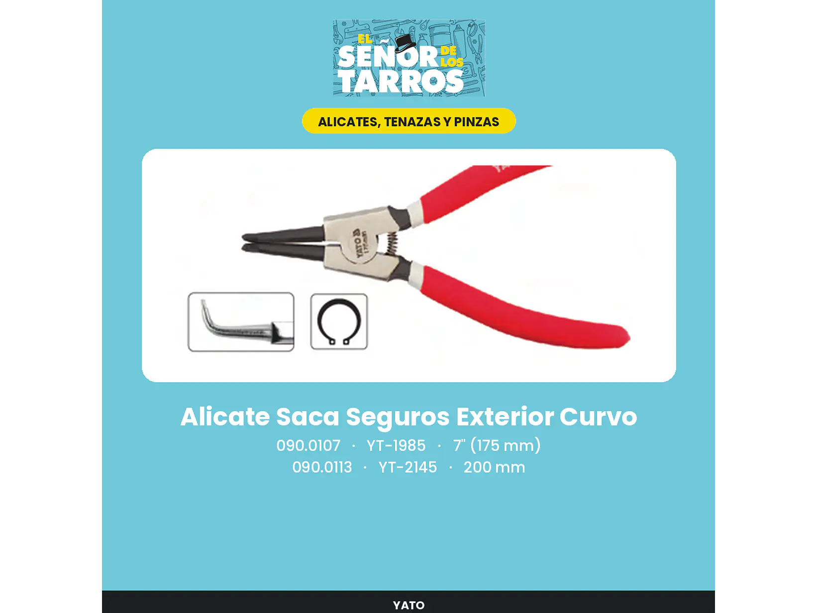 Alicate Saca Seguros Exterior Curvo 7