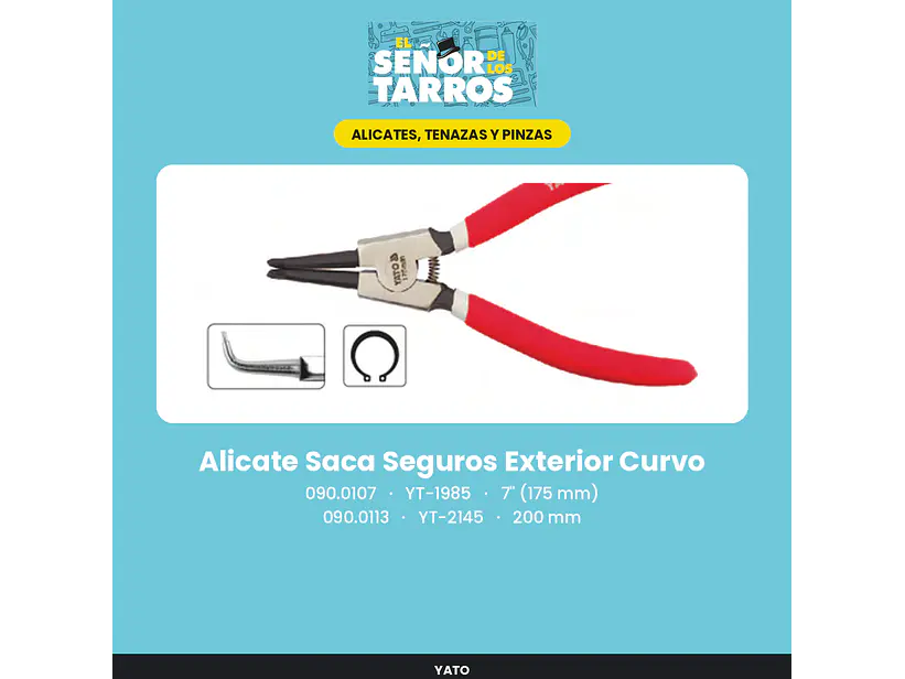 Alicate Saca Seguros Exterior Curvo 7