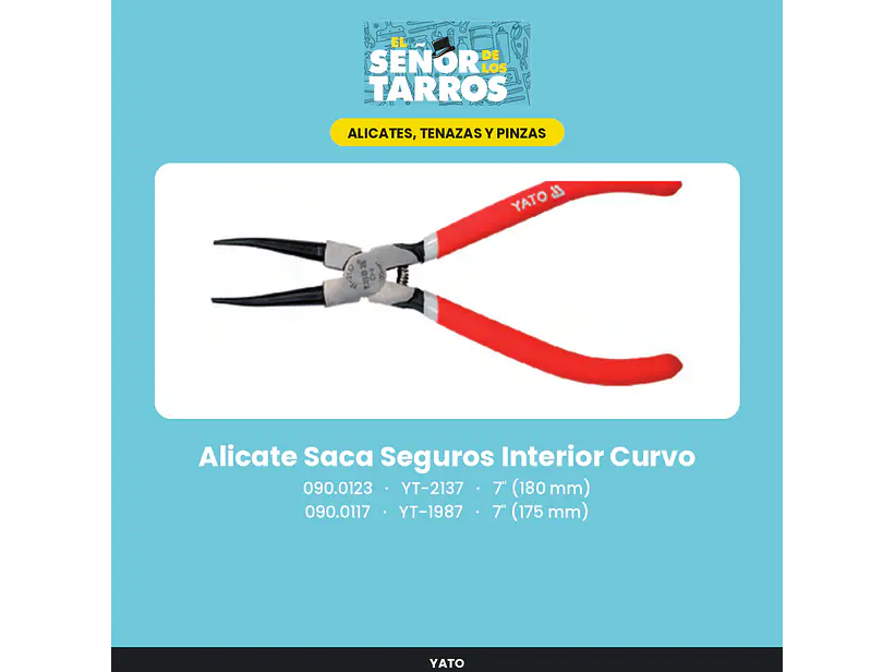 Alicate Saca Seguros Interior Curvo 7