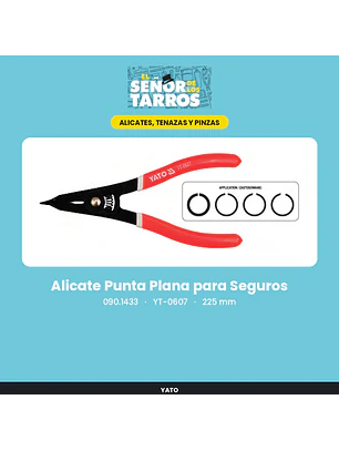 Alicate Punta Plana para Seguros 225 mm