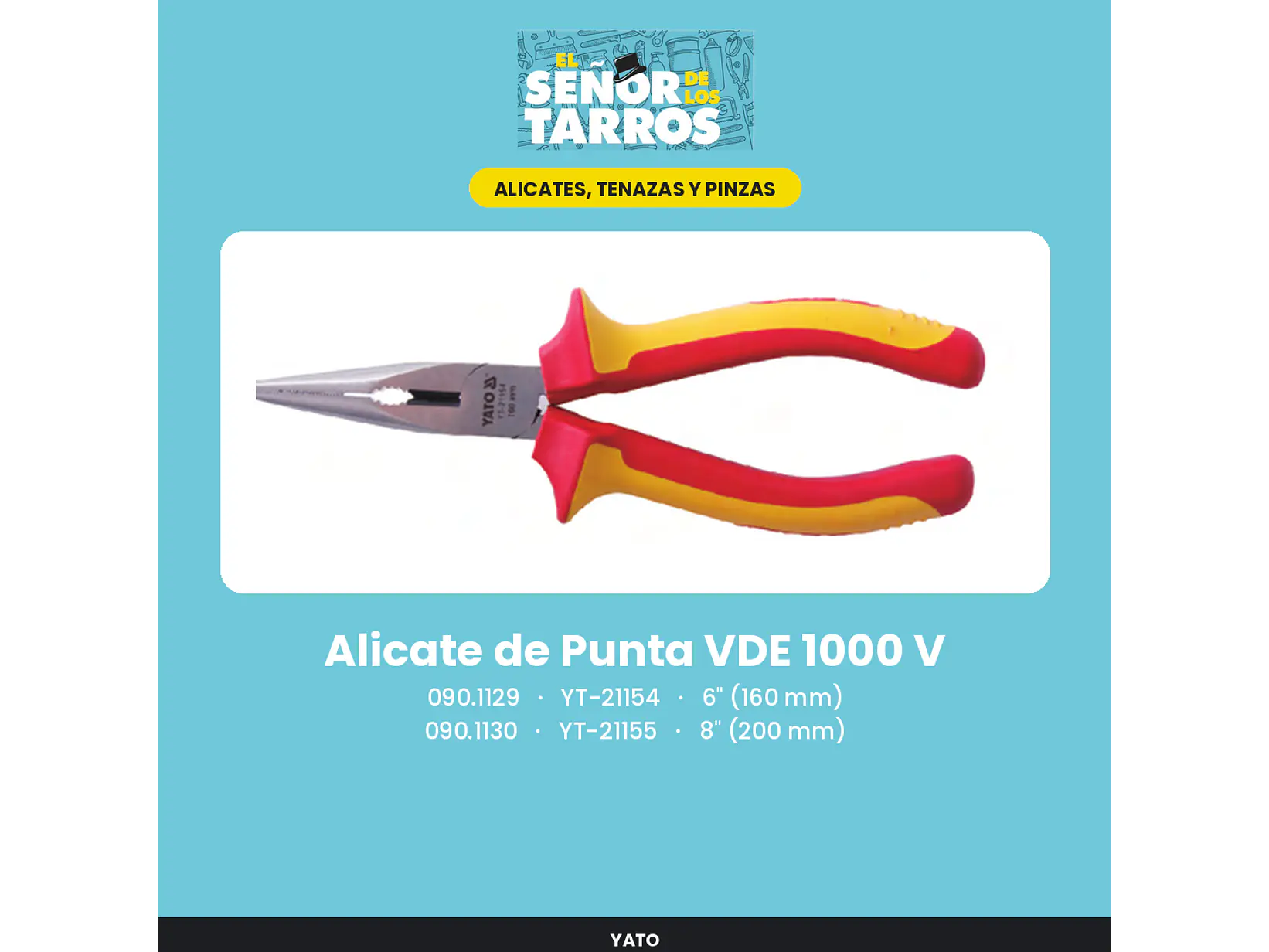 Alicate de Punta VDE 1000 V 6