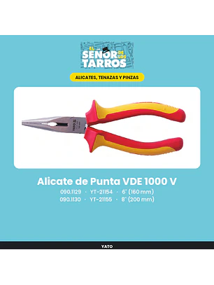 Alicate de Punta VDE 1000 V 6