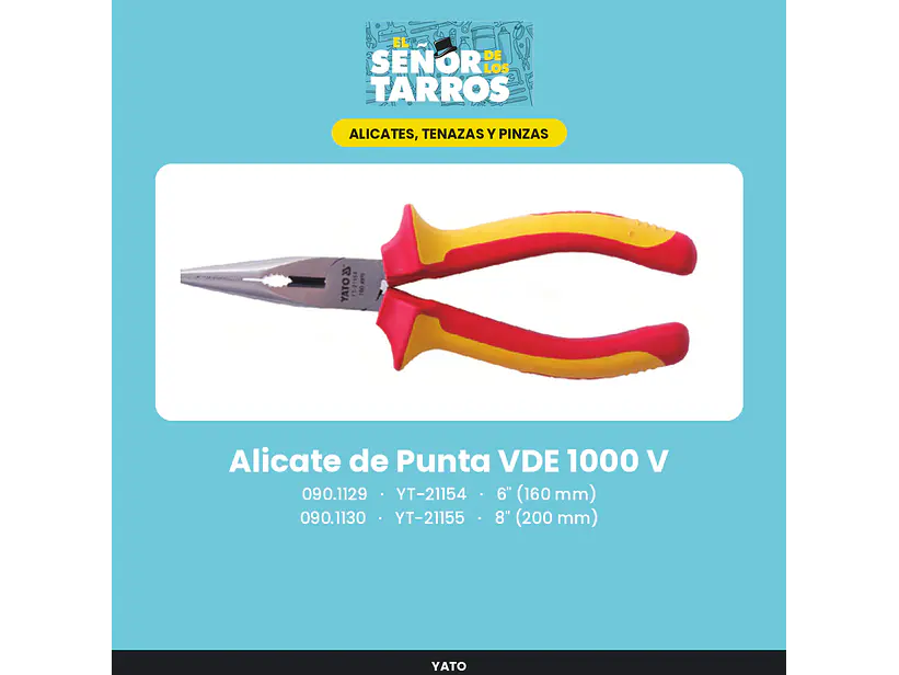 Alicate de Punta VDE 1000 V 6