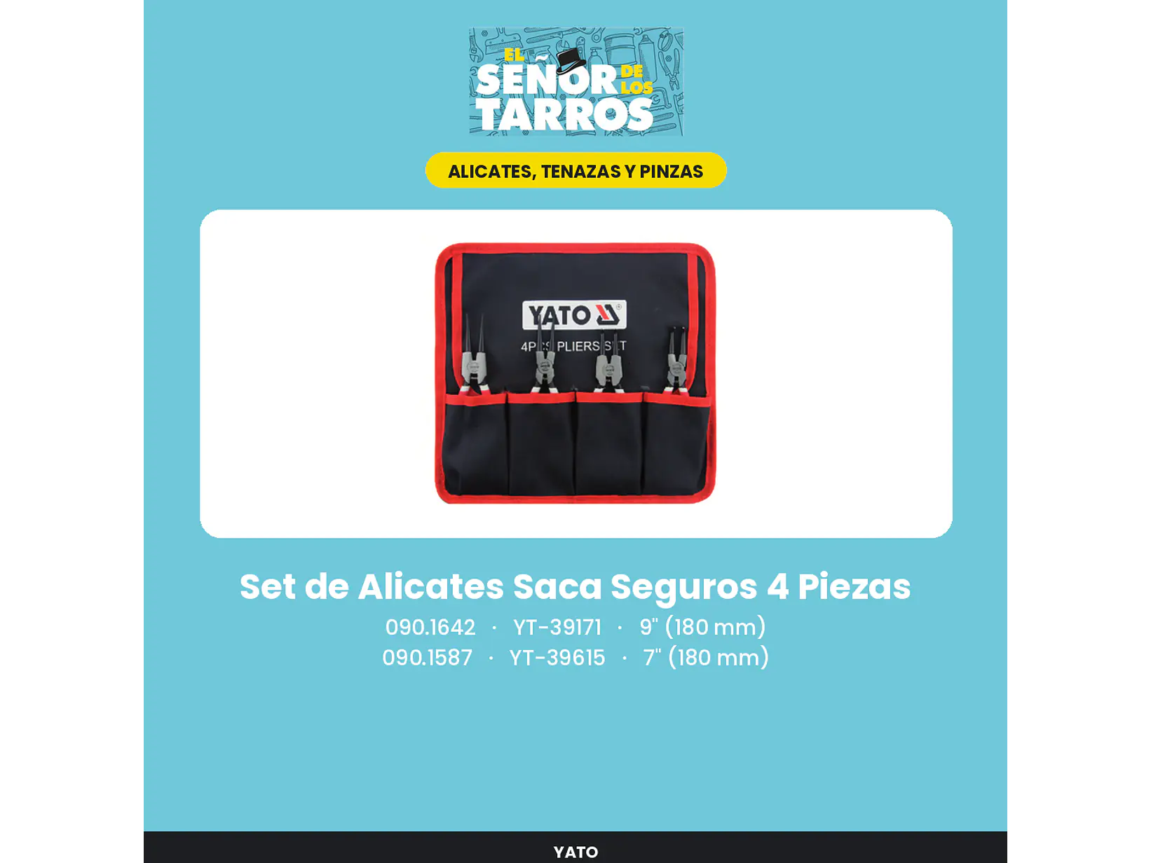 Set de Alicates Saca Seguros 4 Piezas 9