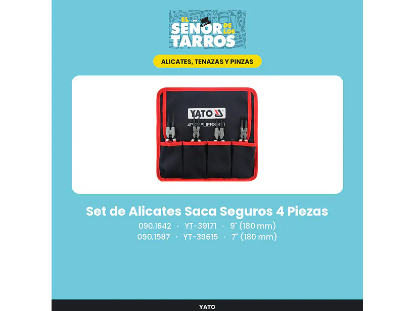 Set de Alicates Saca Seguros 4 Piezas 9