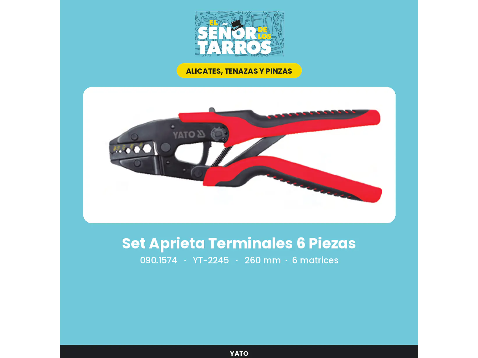 Set Aprieta Terminales 6 Piezas 260 mm, 6 matrices