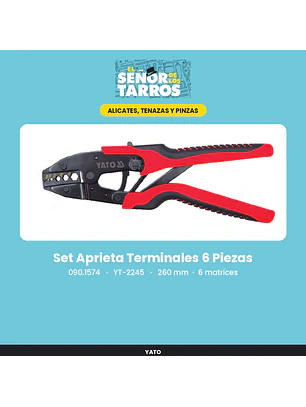 Set Aprieta Terminales 6 Piezas 260 mm, 6 matrices