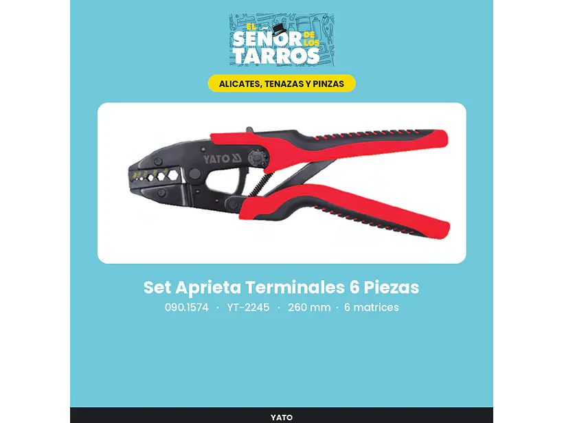 Set Aprieta Terminales 6 Piezas 260 mm, 6 matrices
