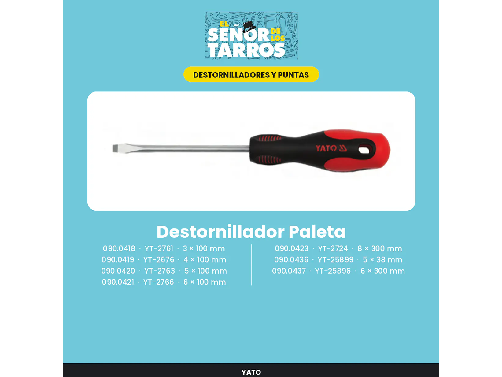 Destornillador Paleta 8 × 300 mm