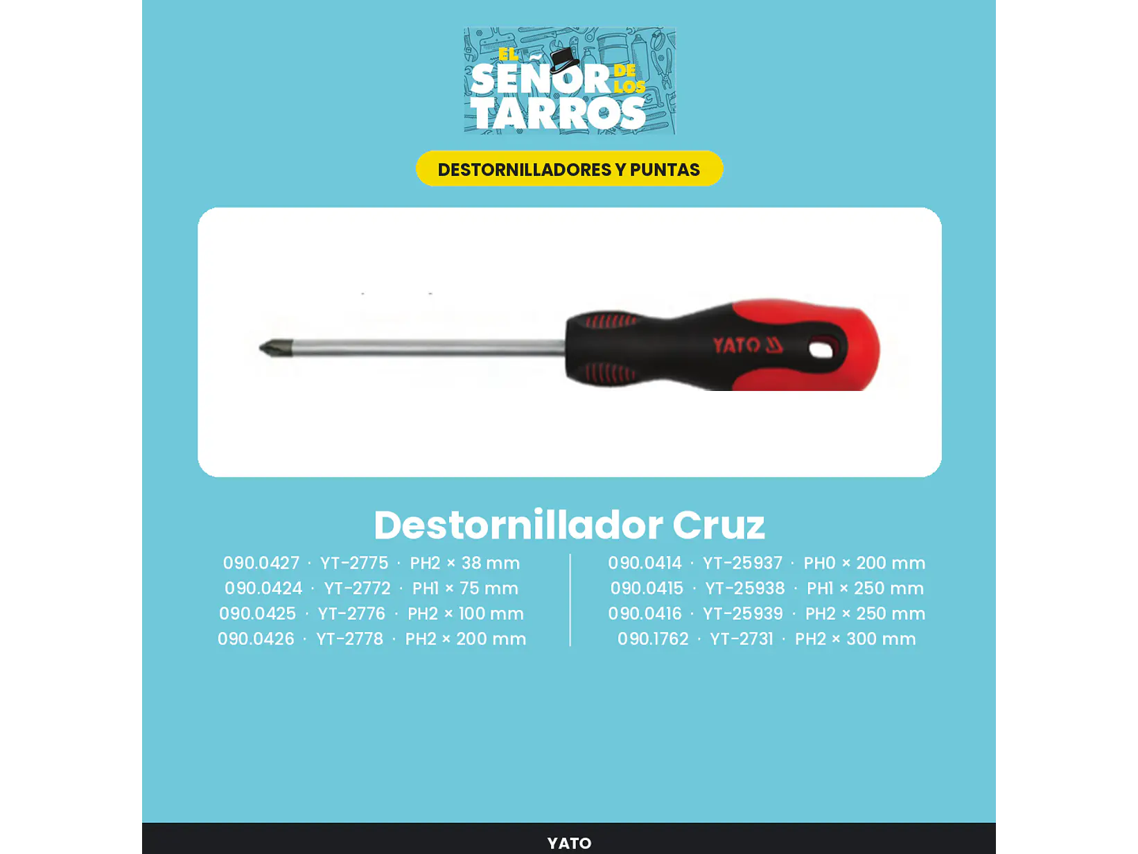 Destornillador Cruz PH1 × 250 mm