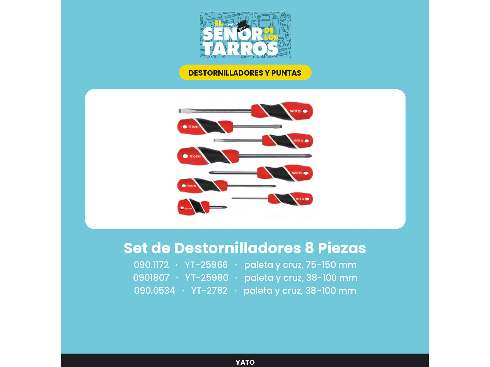 Set de Destornilladores 8 Piezas (YT-25966)
