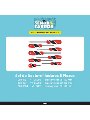 Set de Destornilladores 8 Piezas (YT-25966)