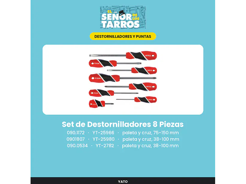 Set de Destornilladores 8 Piezas (YT-2782)