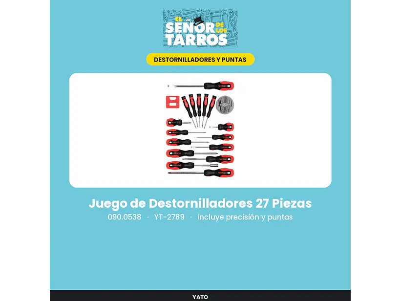 Juego de Destornilladores 27 Piezas