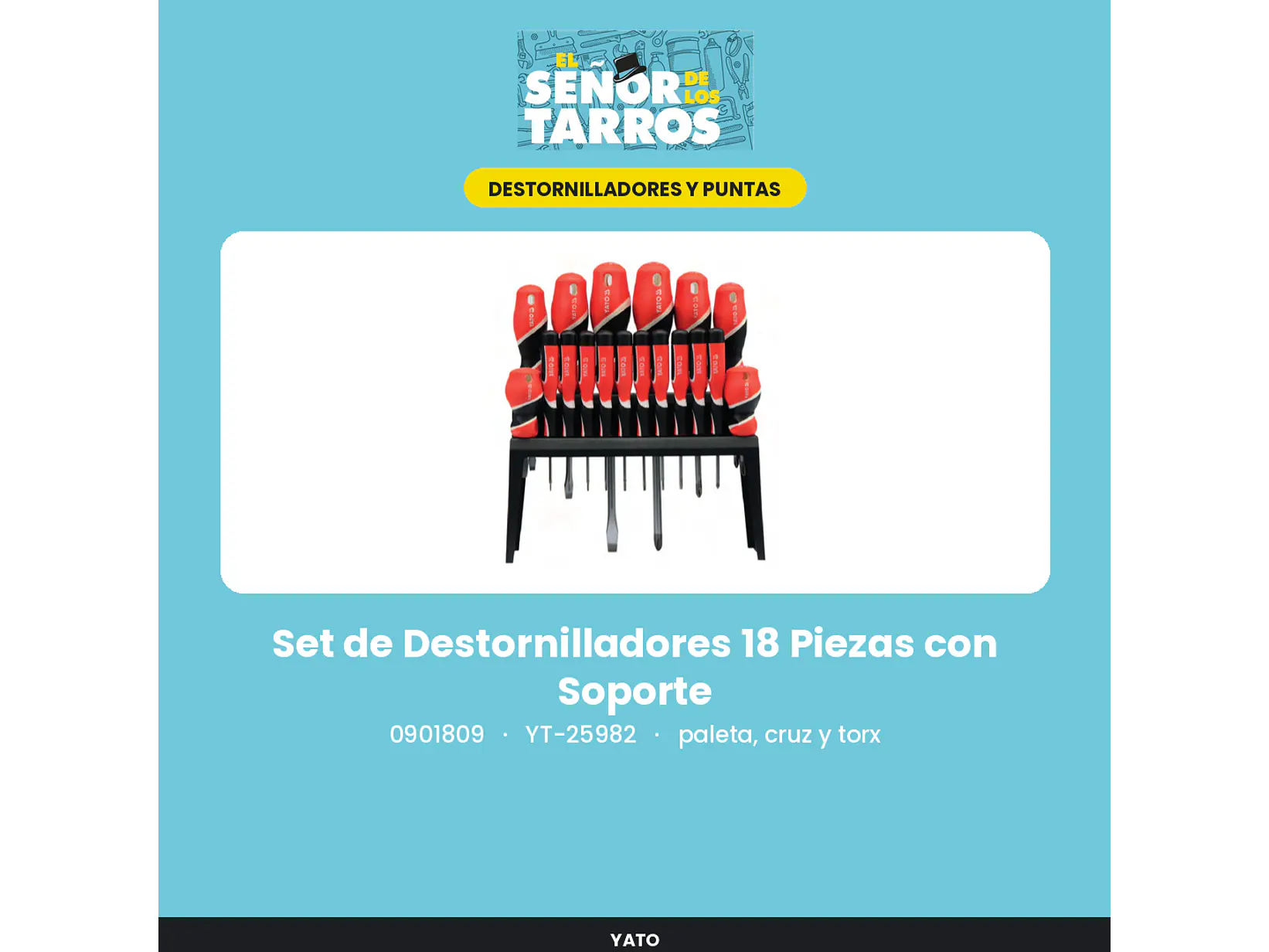 Set de Destornilladores 18 Piezas con Soporte