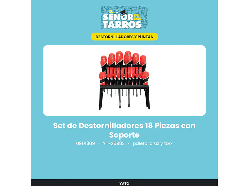 Set de Destornilladores 18 Piezas con Soporte