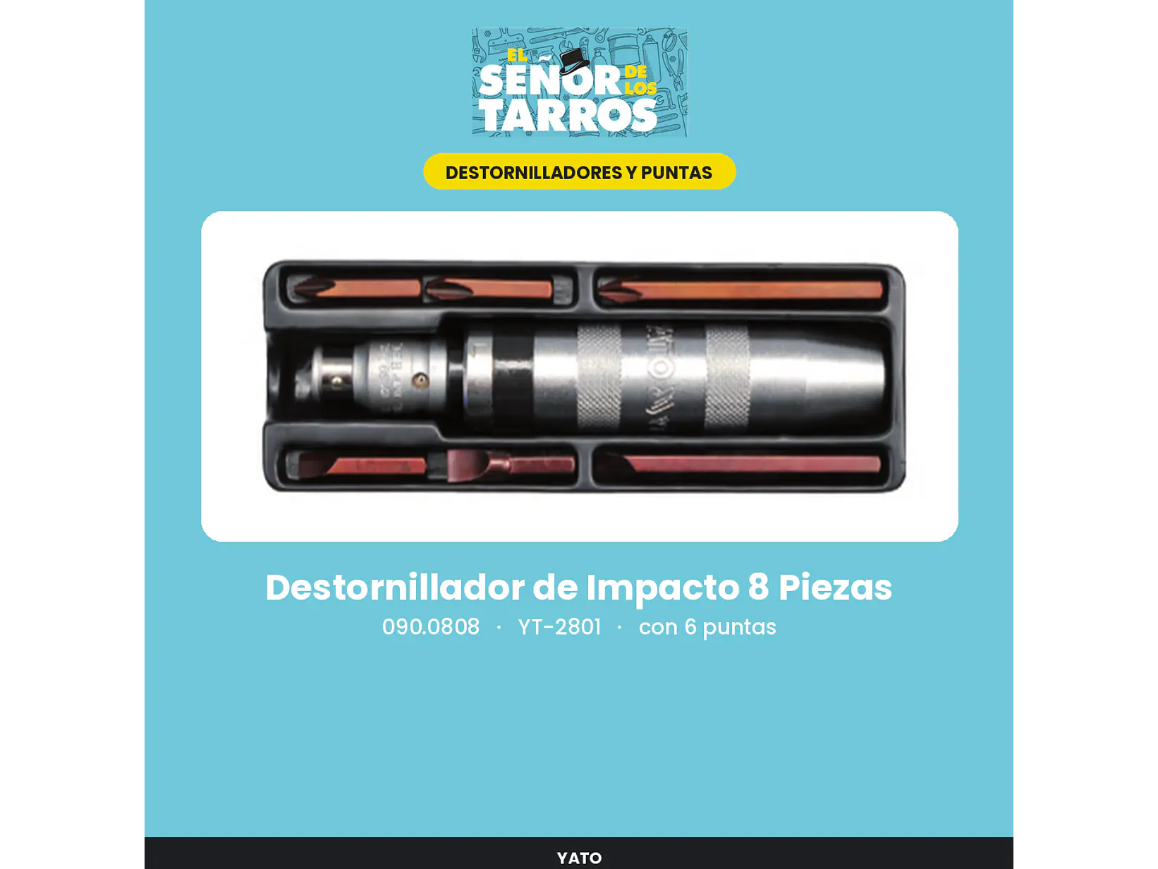 Destornillador de Impacto 8 Piezas