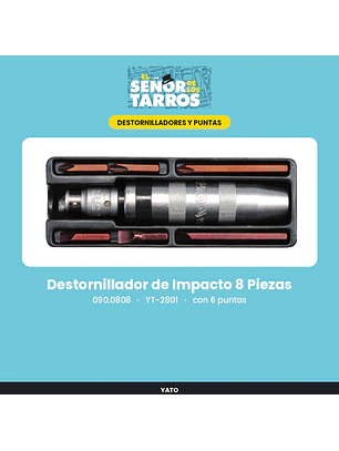 Destornillador de Impacto 8 Piezas