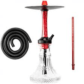 SHISHA MEDUSA MOON NEGRO Y ROJO .