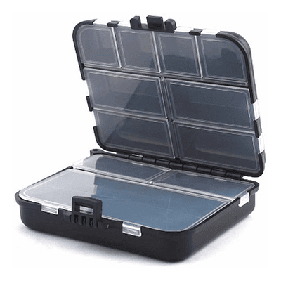 Caja Pesca Organizadora Anzuelos Moscas Rotores Waterdog Fly Color Negro