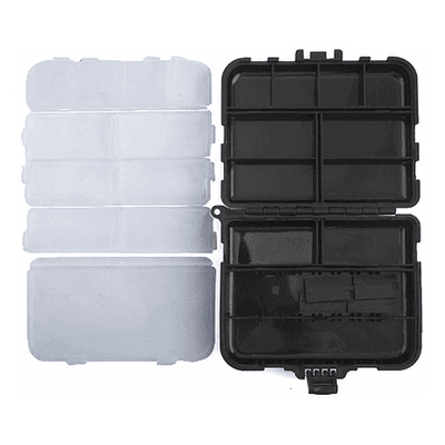 Caja Pesca Organizadora Anzuelos Moscas Rotores Waterdog Fly Color Negro