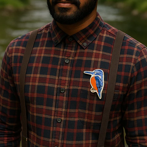 Prendedor Martín Pescador – Aurora Cerámico