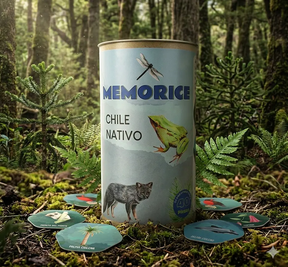 Juego Memorice Chile Nativo – 40 piezas con especies nativas de la biodiversidad chilena 1