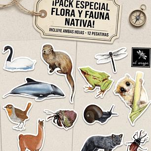 Pack stickers 2 sets de Fauna Nativa