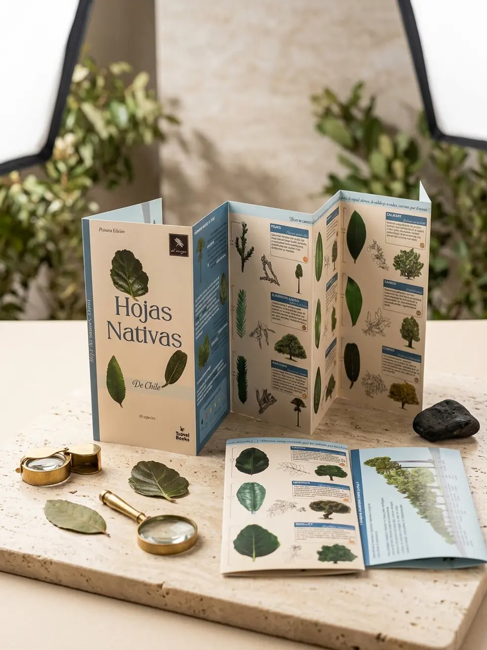 Hojas Nativas de Chile— Desplegable ilustrado de 30 especies | Primera edición 2