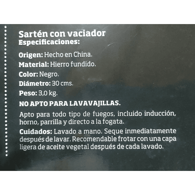 Sartén de hierro fundido