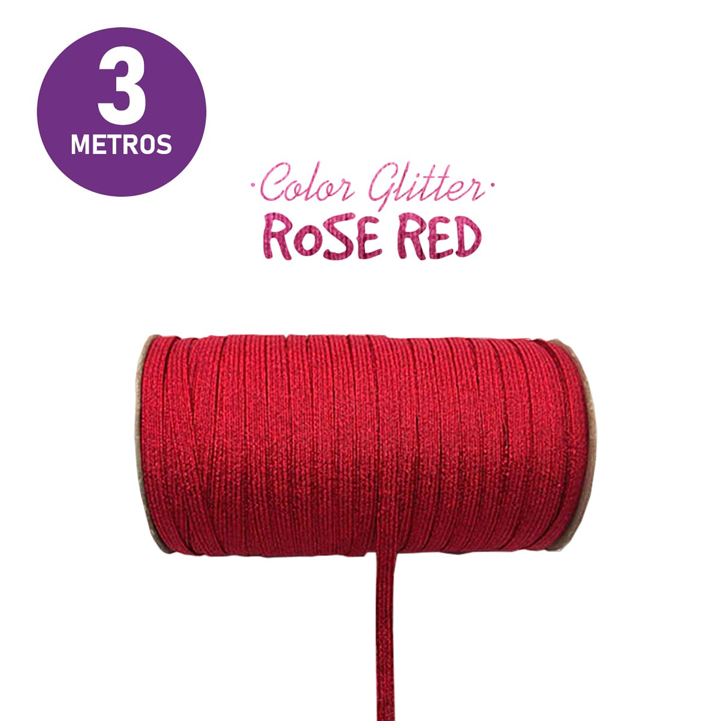 Elástico Glitter Red 3 metros | Plano 1
