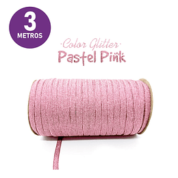 Elástico Glitter Pastel Pink 3 metros | Plano