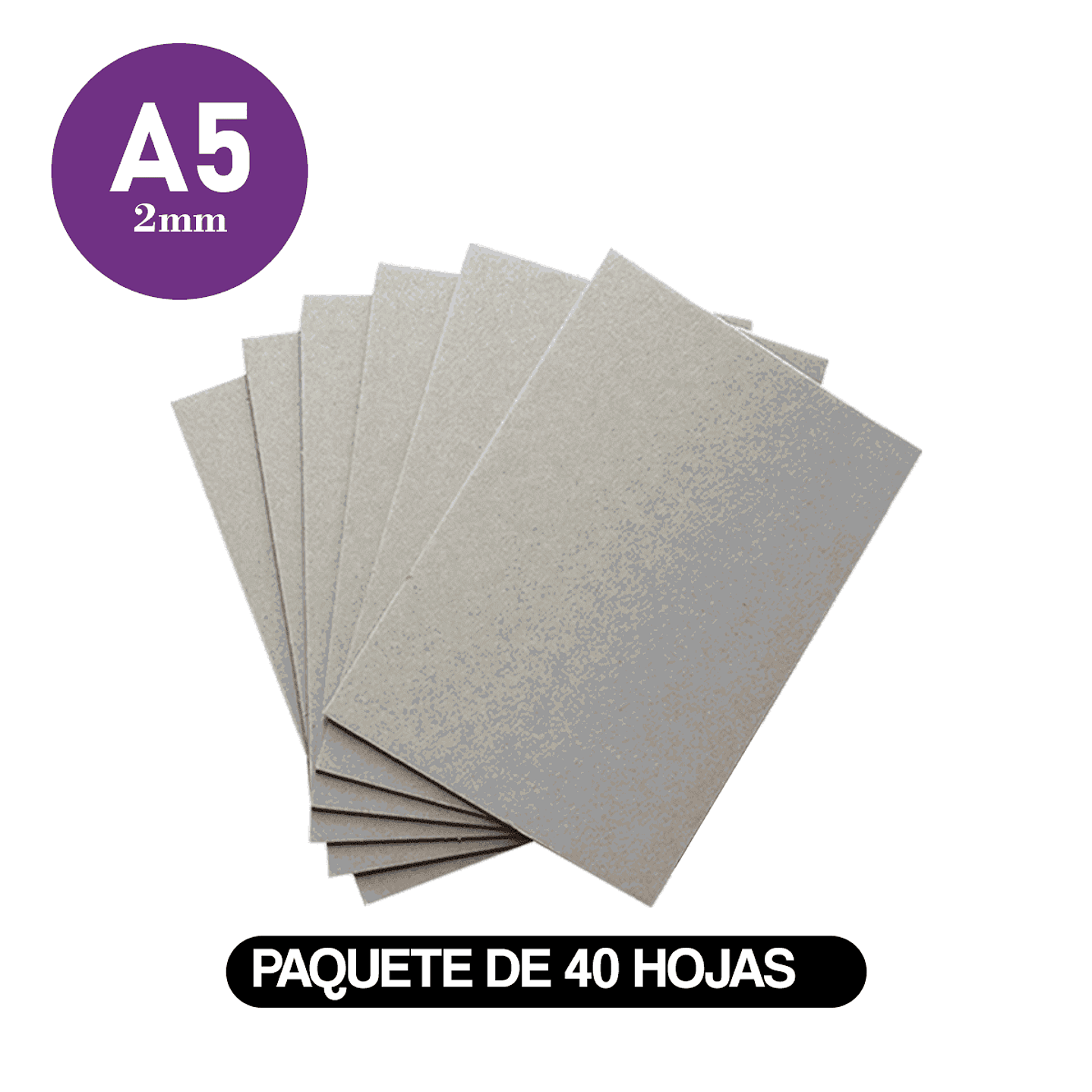 A5 Cartón Piedra 40 Hojas | 2mm 1