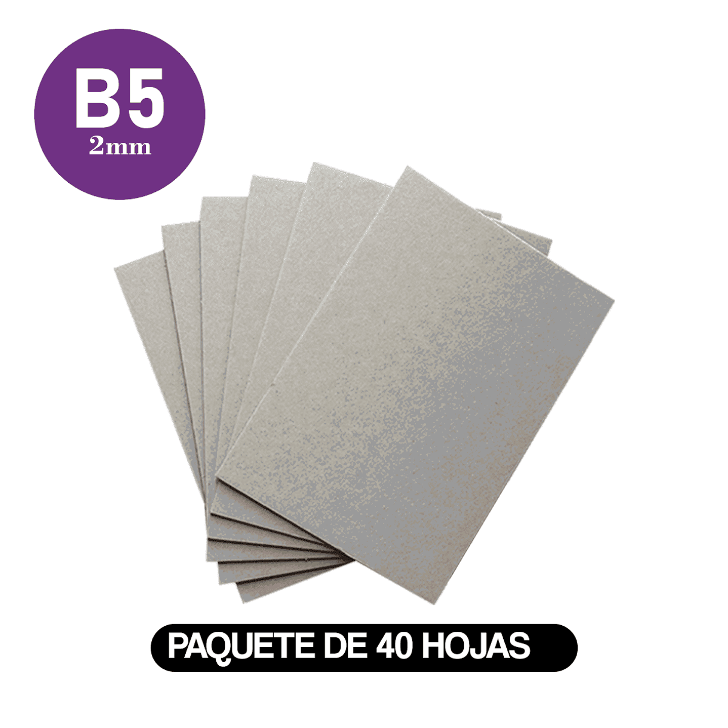 B5 Cartón Piedra 40 Hojas | 2mm 1