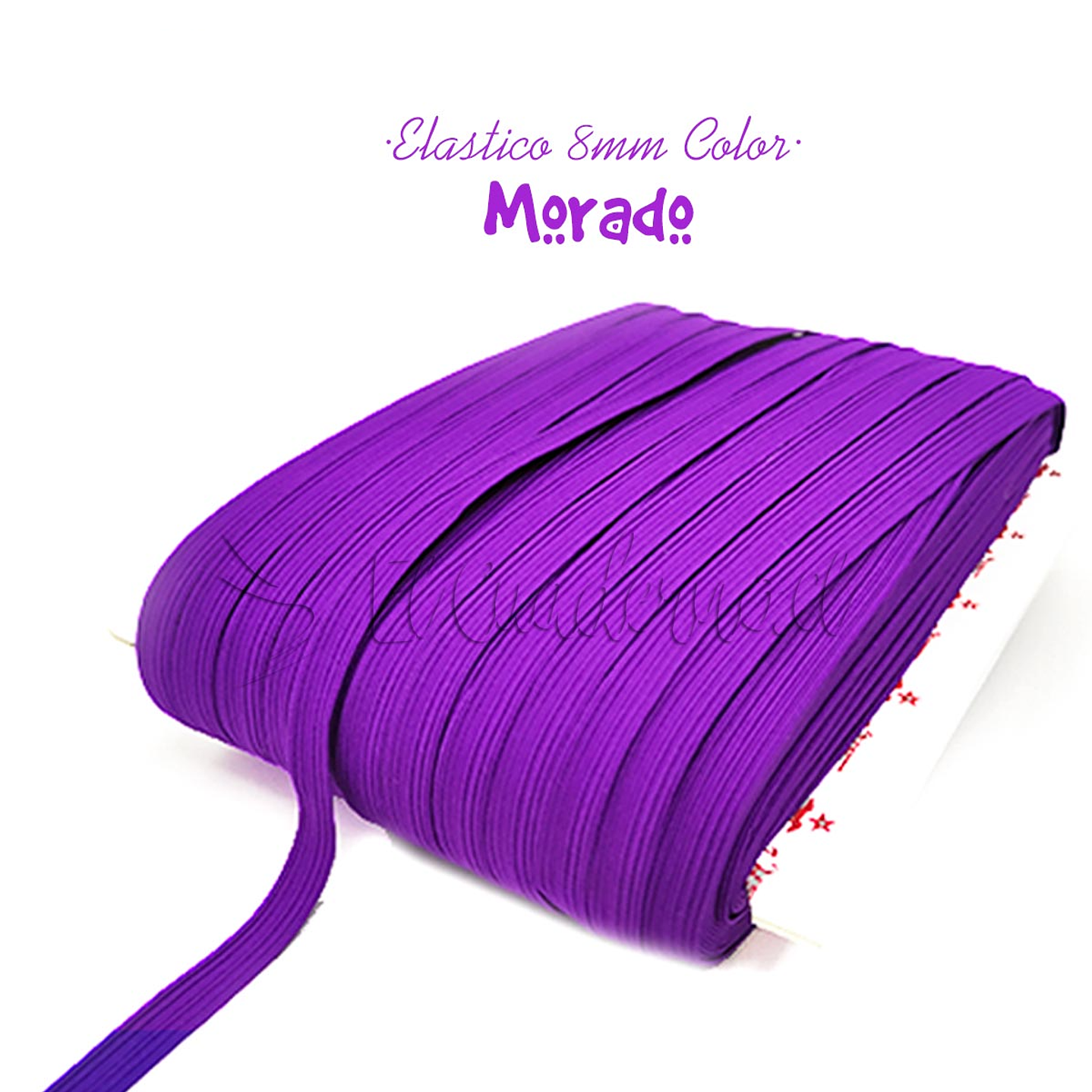 Elástico Plano Morado 8mm para Agendas y Encuadernación - Rollo 3mt 1