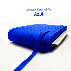 Elástico Plano Azul 8mm para Agendas y Encuadernación - Rollo 3mt
