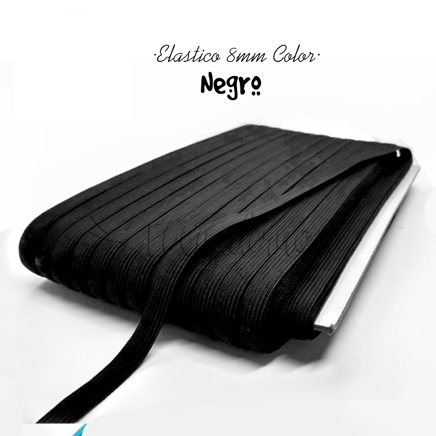 Elástico Plano Negro 8mm para Agendas y Encuadernación - Rollo 3mt 1