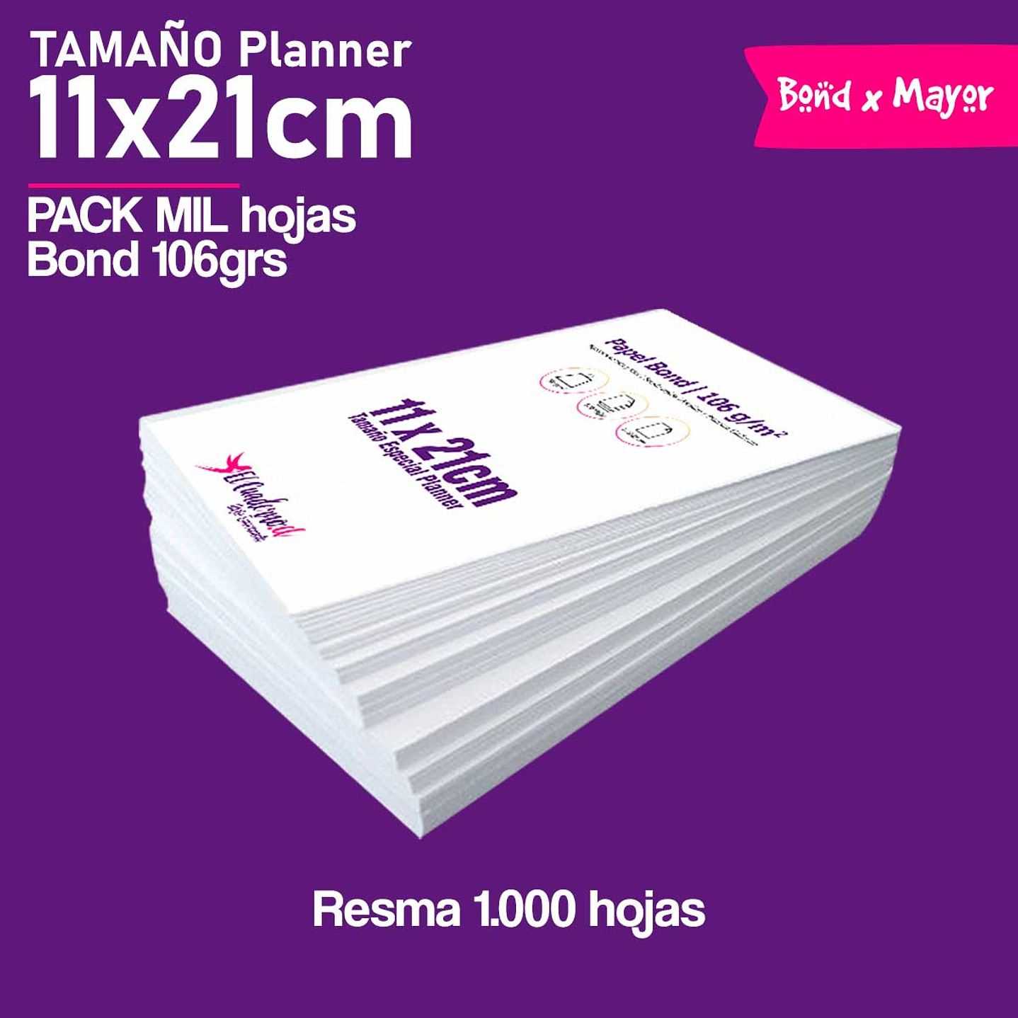 BOND PLANNER Tamaño Especial 11X21CM | 106grs 1