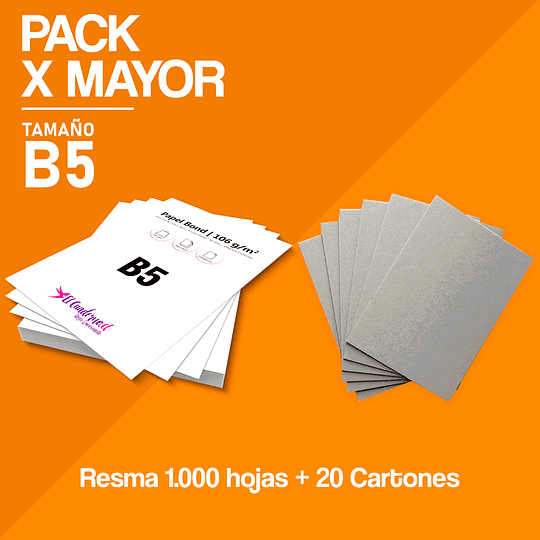 Pack Bond B5 106g: Resma Mil Hojas con 20 Tapas de Cartón Piedra de 2mm