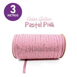 Elástico Glitter Plano Colores 3mts - Pink
