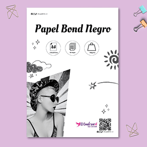 Papel Bond Negro A4 180 gr 50 hojas