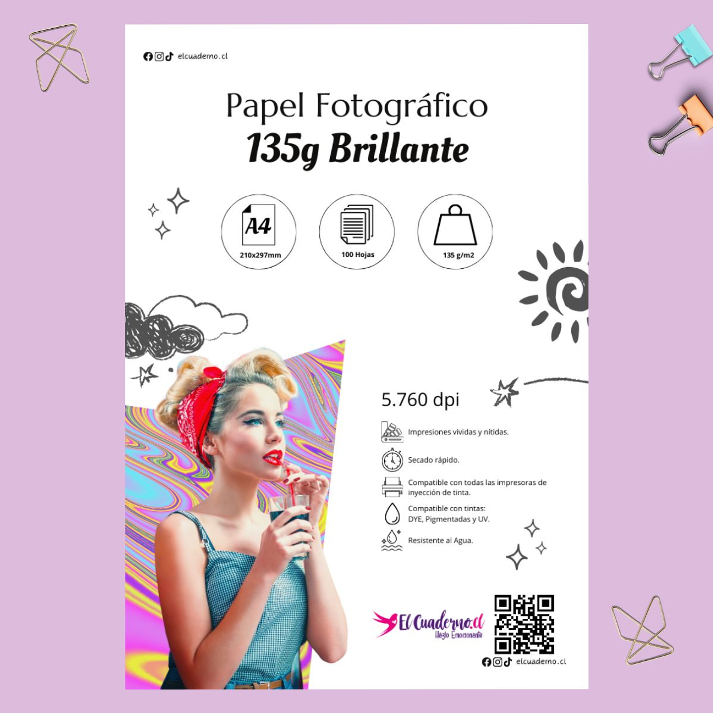 Papel Fotográfico Brillante A4 / 135g / 100 Hojas 1